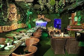Rainforest-themed food court